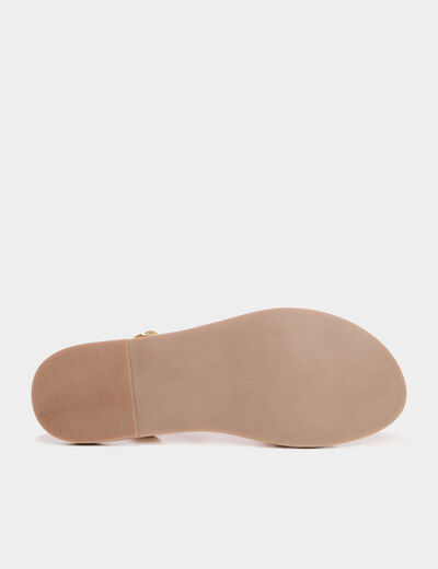 Sandales brides tressées en cuir multicolore femme