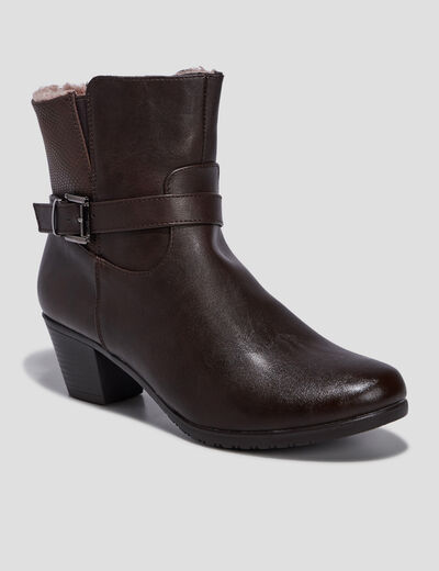 Bottines fourrées marron femme