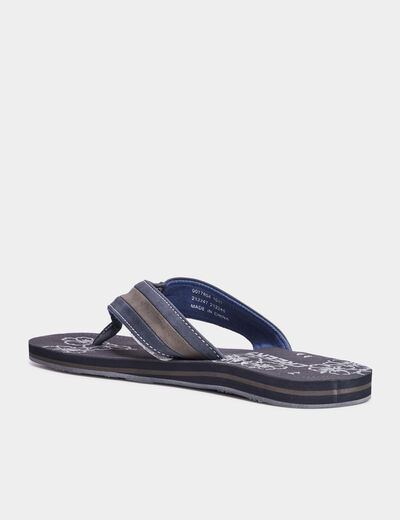 Mules plates bleu marine homme