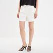 Short fluide city avec pinces blanc femme