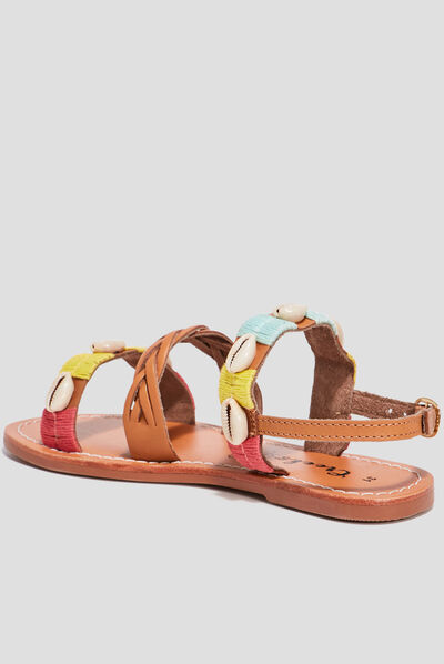 Sandales détails coquillage Creeks camel fille