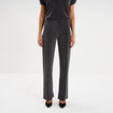 Pantalon flare fils m&eacute;tallis&eacute;s gris argent femme