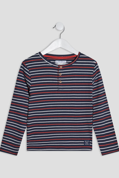 T-shirt manches longues Creeks bleu marine garçon