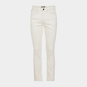 Jeans slim 5 poches denim blanc homme
