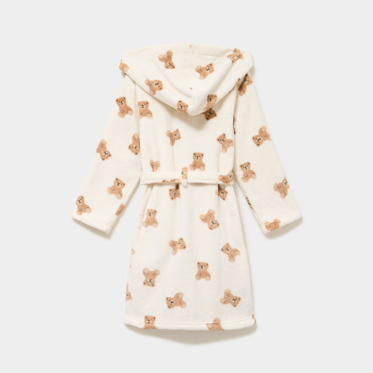 Peignoir &agrave; capuche effet polaire creme fille
