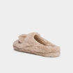 Chaussons mules effet fausse fourrure sable femme