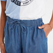 Short en jean fluide à coulisse denim double stone femme