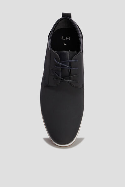 Derbies texturées à lacets noir homme