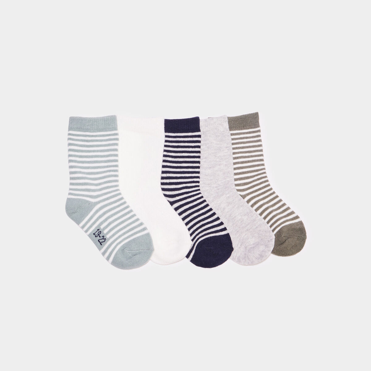 Lot 5 paires chaussettes coton multicolore b&eacute;b&eacute; gar&ccedil;on