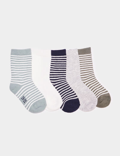 Lot 5 paires chaussettes coton multicolore bébé garçon