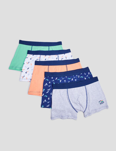 Lot 5 boxers orange garçon