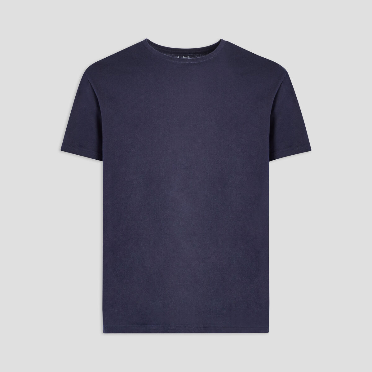 T-shirt droit en coton manches courtes bleu marine homme
