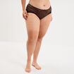 Shorty effet satin avec dentelle marron femme grande taille