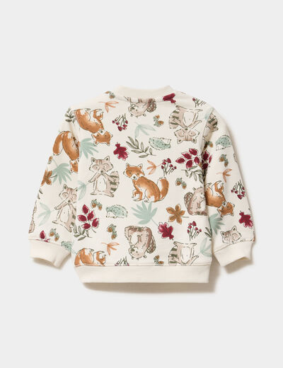 Sweat manches longues ecru bébé garçon