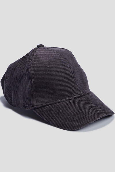 Casquette velours gris foncé homme