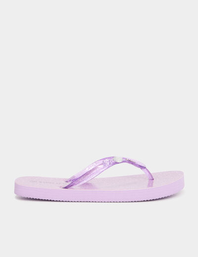 Tongs à paillettes et bijoux Wamea Beach mauve fille
