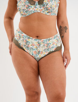 Shorty microfibre blanc femme grande taille