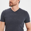 T-shirt droit col V bleu homme