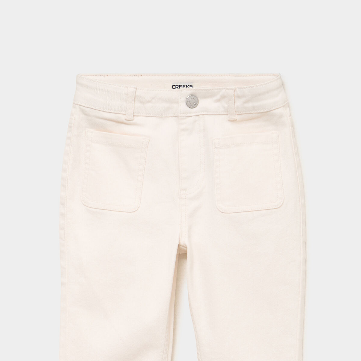 Pantalon bootcut twill 4 poches creme fille