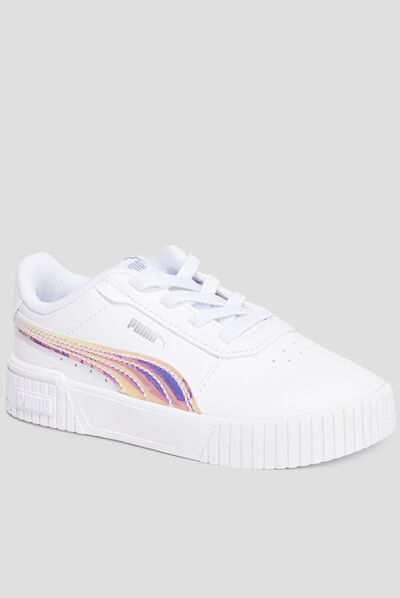 Tennis basses à lacets Puma Carina blanc fille