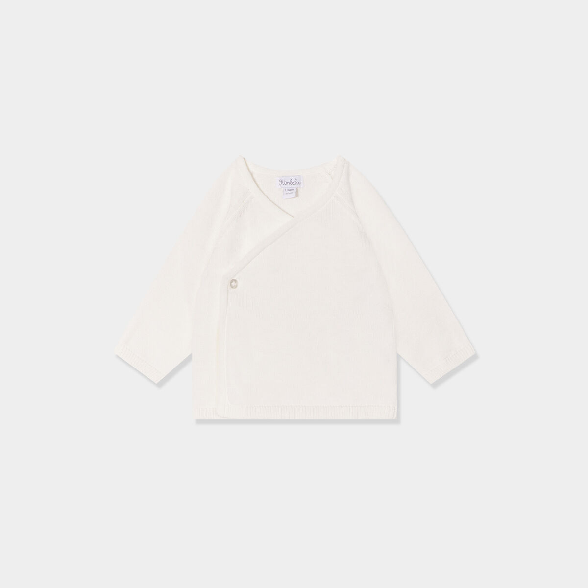 Gilet coton col cache-coeur blanc b&eacute;b&eacute; gar&ccedil;on