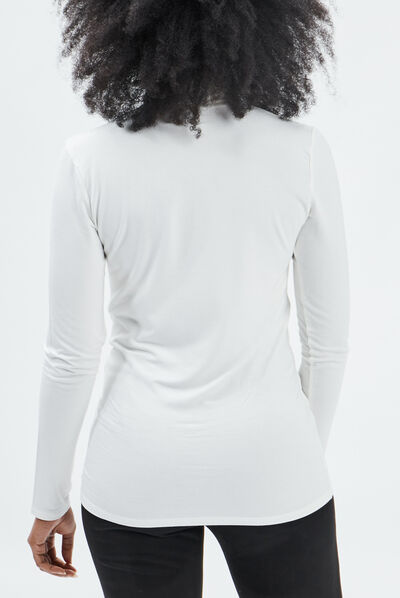 T-shirt manches longues ecru femme