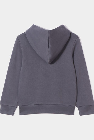 Sweat à capuche hoodie coton Naruto gris foncé garçon