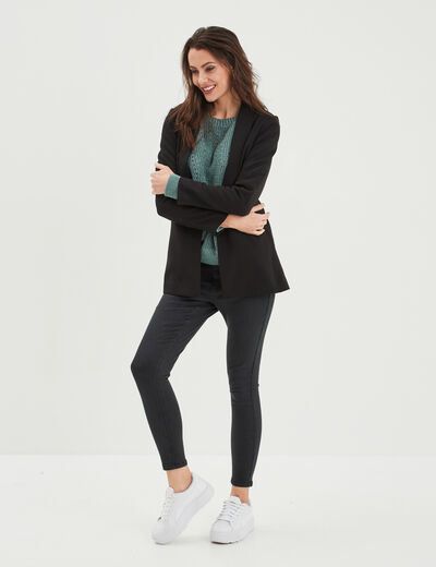 Jeans skinny 7/8ème coton Liberto noir femme