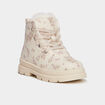 Bottines fourr&eacute;es &agrave; paillettes creme fille