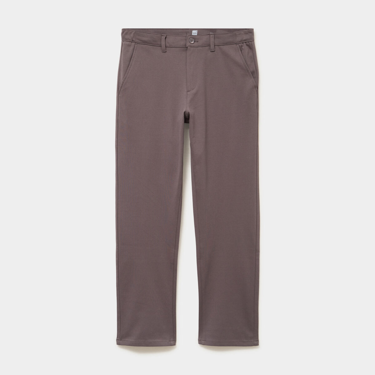 Pantalon chino regular taille &eacute;lastiqu&eacute;e gris fonc&eacute; homme