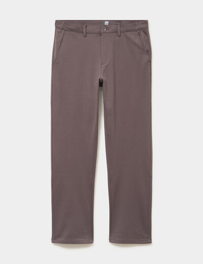 Pantalon chino regular taille &eacute;lastiqu&eacute;e gris fonc&eacute; homme