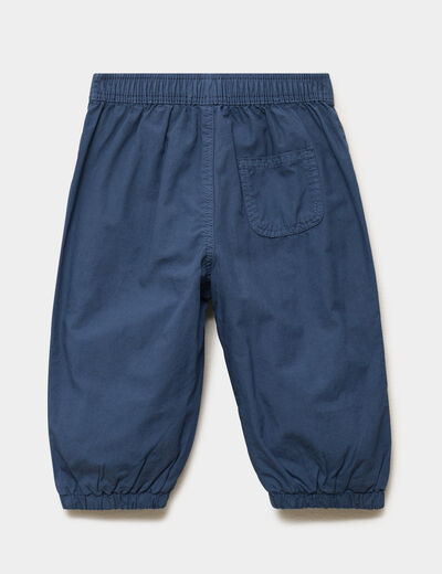 Pantalon jogger doubl&eacute; coton bleu marine b&eacute;b&eacute; gar&ccedil;on