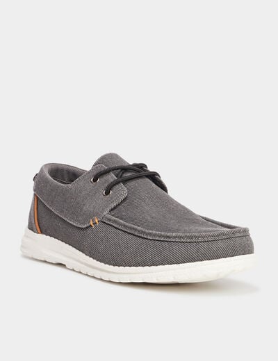 Chaussures bateau à lacets gris homme