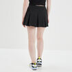 Jupe-short courte droite plissée noir femme