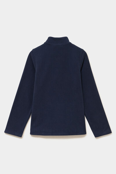 Sweat polaire col camionneur bleu marine mixte