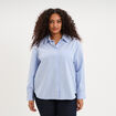 Chemise oversize manches longues coton bleu ciel femme grande taille