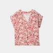 Blouse col en V manches courtes terracotta femme grande taille