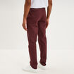 Pantalon chino droit stretch prune homme