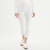 Legging 7/8ème taille élastiquée blanc femme