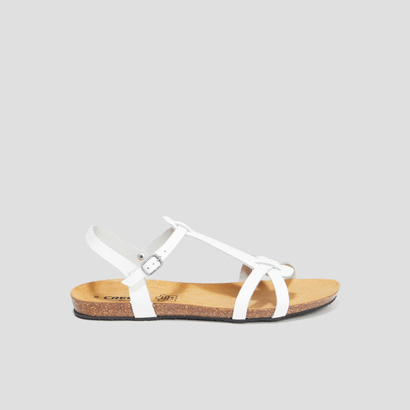 sandales plates en cuir creeks blanc femme Sandales plates en cuir Creeks blanc femme