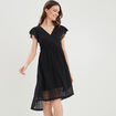 Robe évasée en dentelle noir femme