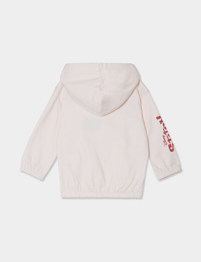 Sweat à capuche hoodie Stitch creme bébé fille