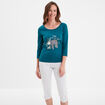 Ensemble pyjama corsaire 2 pièces coton bleu canard femme