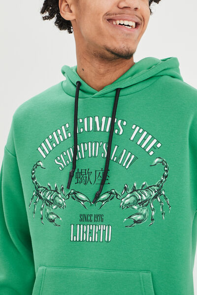 Sweat à capuche hoodie vert homme