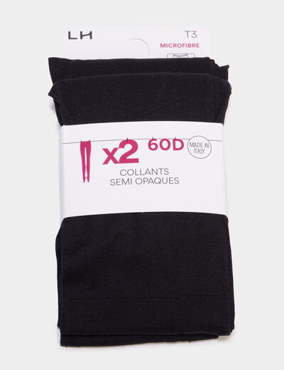 Lot 2 paires collants noir femme