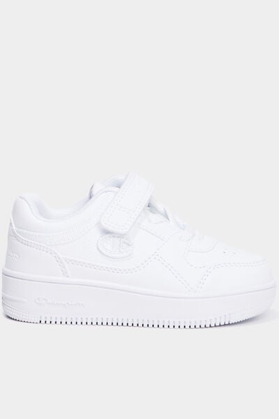 Baskets &agrave; scratchs Champion RD18 LOW blanc gar&ccedil;on
