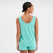 Ensemble pyjama short et débardeur coton vert turquoise femme