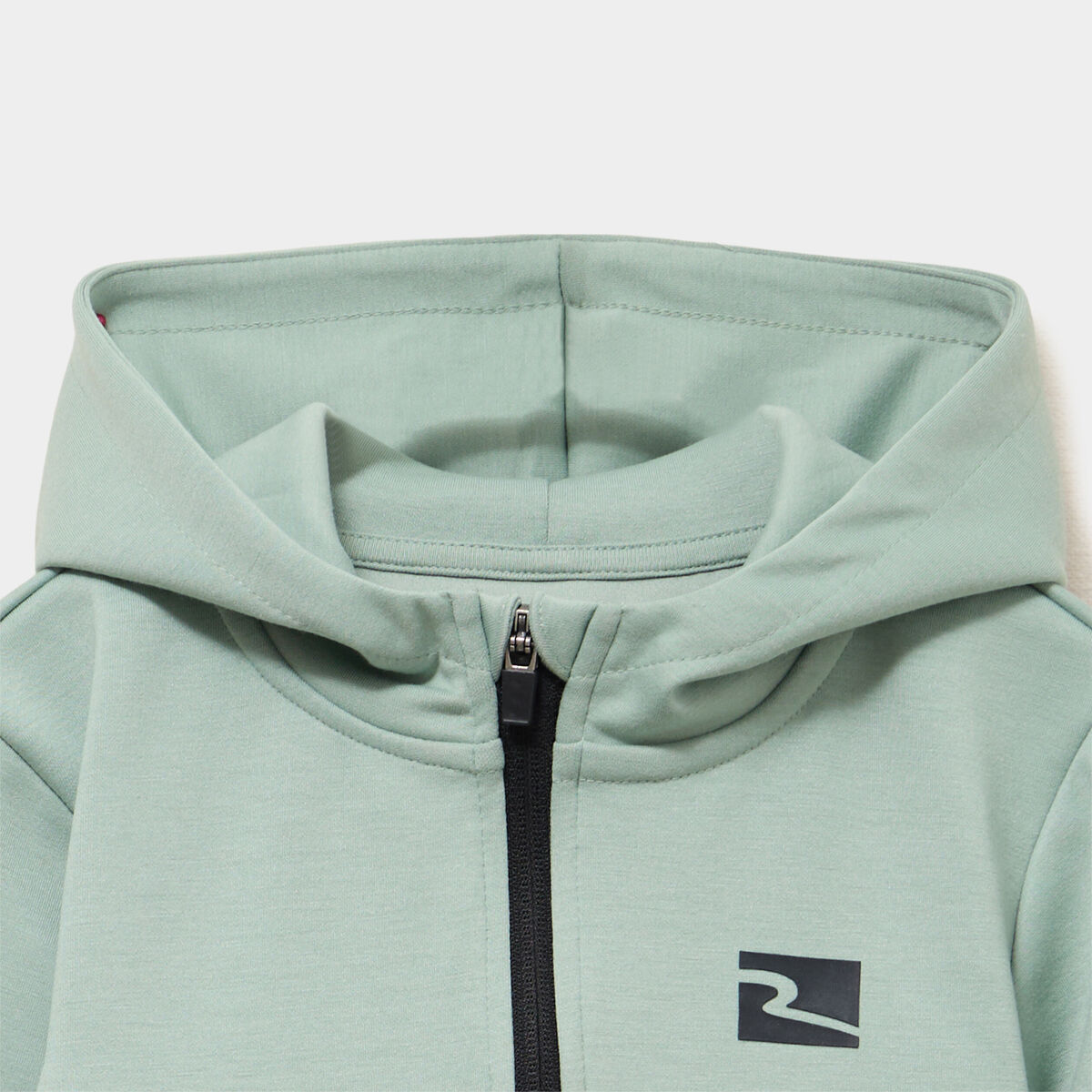 Sweat zipp&eacute; &agrave; capuche vert pastel gar&ccedil;on