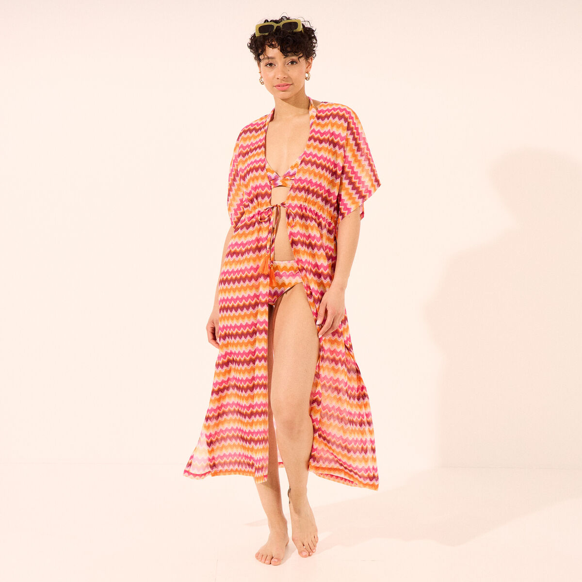 Robe de plage longue multicolore femme