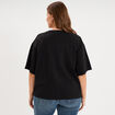 T-shirt oversize &agrave; sequins coton noir femme grande taille